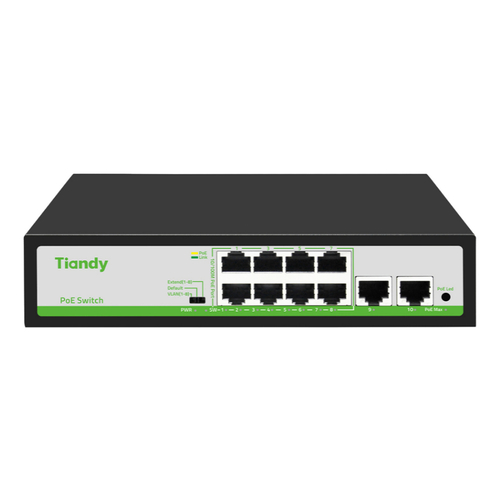 Tiandy TC-P3S010 10 Port PoE Network Switch 8 PoE 2 Uplink