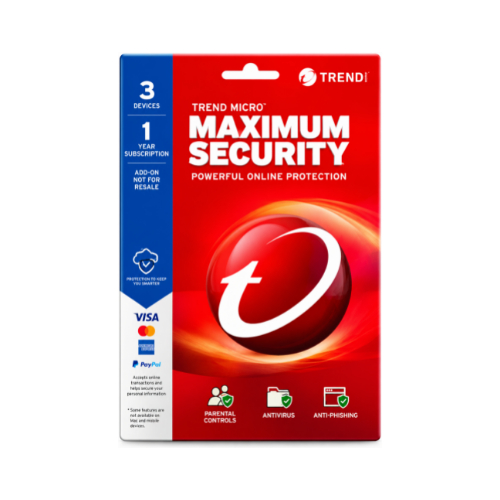 Trend Micro Maximum Security Antivirus Software (3 Devices, 1-Year Subscription)