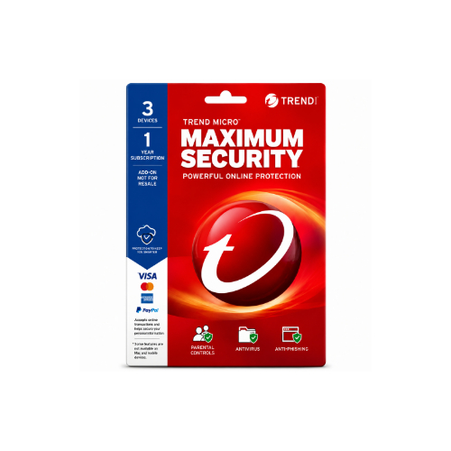Trend Micro Maximum Security Antivirus Software (3 Devices, 1-Year Subscription)