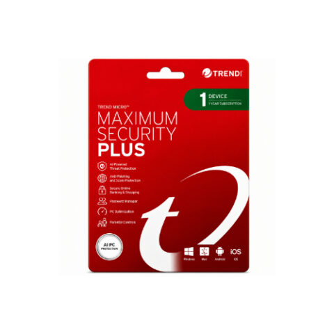 Trend Micro Maximum Security Plus Antivirus Software (1 Device, 1-Year Subscription)