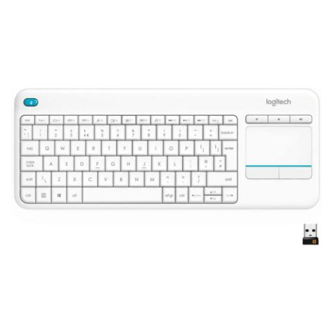 Logitech K400 Plus Wireless Touch Keyboard-White